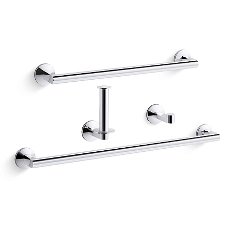 Kit de Acessórios para Banheiro Cromado Components Kohler