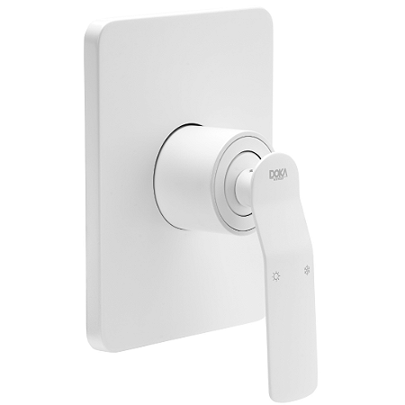 Doka Acabamento Monocomando para Ducha e Chuveiro Matt White DK5018MW