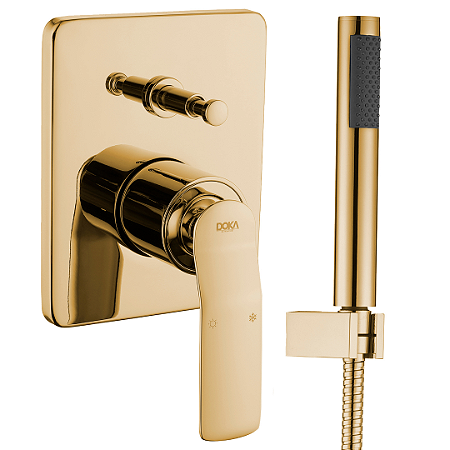 Doka Acabamento Monocomando para Ducha com Desviador Rainbow Gold DK5053GO