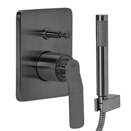 Doka Acabamento Monocomando para Ducha com Desviador Rainbow Gunmetal DK5053GM