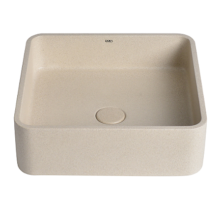 Doka Cuba de Apoio Quadrada Off White Terrazzo Geostone - DK5040OW