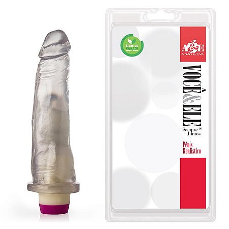 PROTESE REALISTICA TRANSLUCIDA 18,5X4,5 - COM VIBRADOR ADAO17T