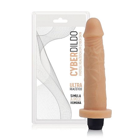 PROTESE CYBER SKIN- 17,5X3,5 C/ VIBRADOR CYB036