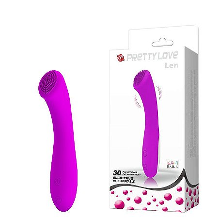 VIBRADOR EM SILICONE RECARREGÁVEL PONTO G LEN - PRETTY LOVE