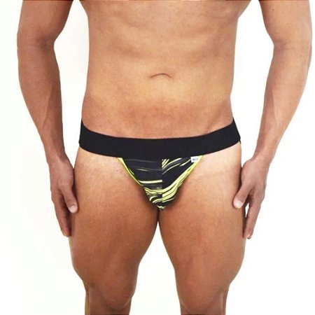 CUECA JOCK PRETO FLUORESCENTE ELASTICO PRETO SD CLOTHING