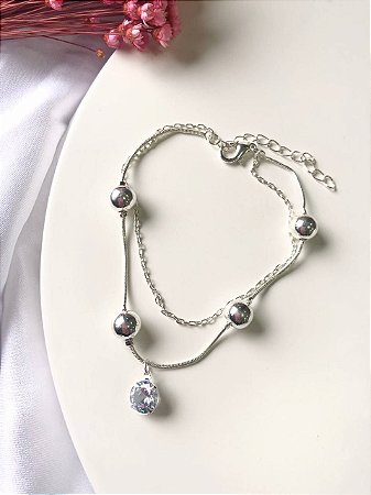 Pulseira Bolinha Folheada a Prata 925
