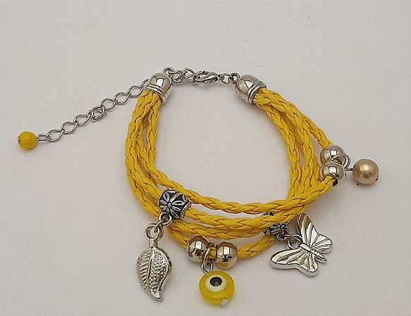 Mix de Pulseira de Courinho Amarela
