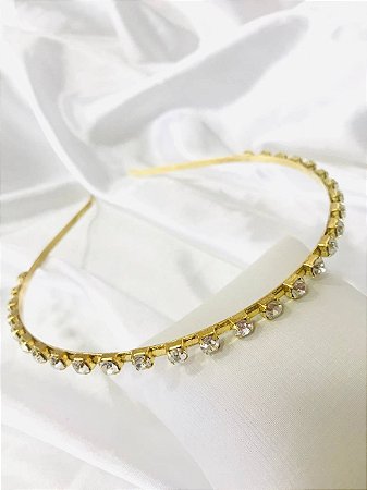 Tiara Cristal Dourada