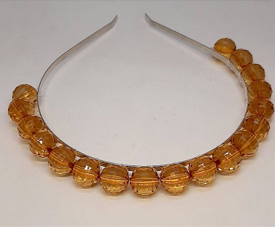 Tiara de Contas Sextavada Laranja