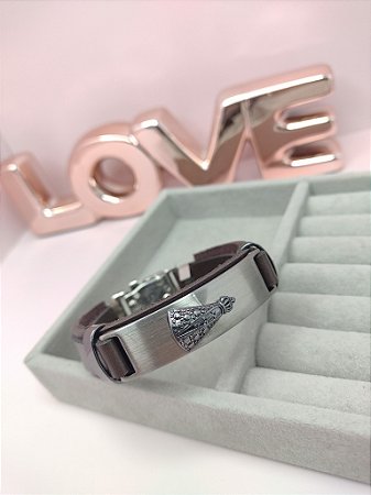 Pulseira Masculina  Nossa Senhora Aparecida Fosca
