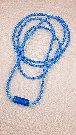 Guia de Proteção Azul - Umbanda - Candomblé - Iemanjá - Oxóssi