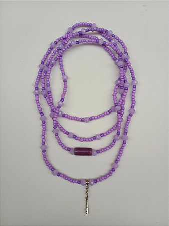Guia de Nanã Buruquê com Ibiri – Fio de Conta Artesanal com Murano e Cristais