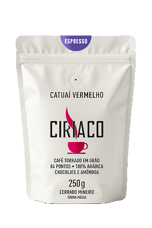 Café Especial Ciriaco Microlote Catuaí Vermelho 250g, Torra Clara, Frutado, 100% Arábica