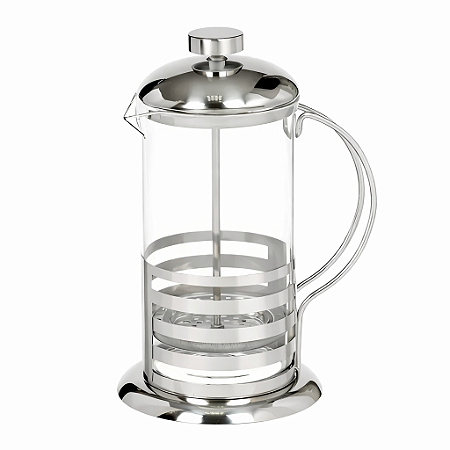 Cafeteira Prensa Francesa Cremeira Em Vidro E Aço Inox 350ml Cor Prateado