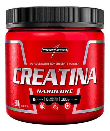 Suplemento Em Pó Integralmédica  Hardcore Creatina Hardcore Creatina Creatina Hardcore Sabor  Neutro Em Pote De 300g