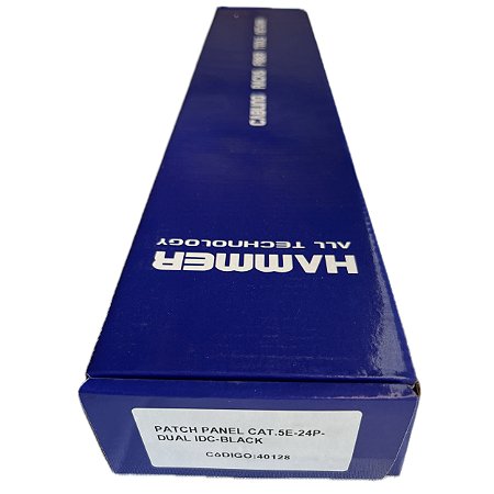 Patch Panel 24 Portas Cat5e UTP padrão 19" - Hammer