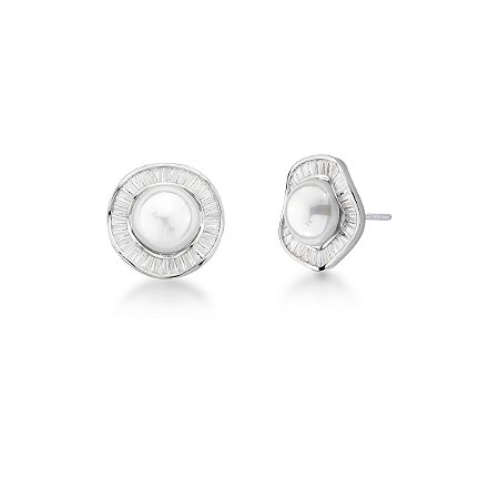 Brinco de Pérola com Zircônias