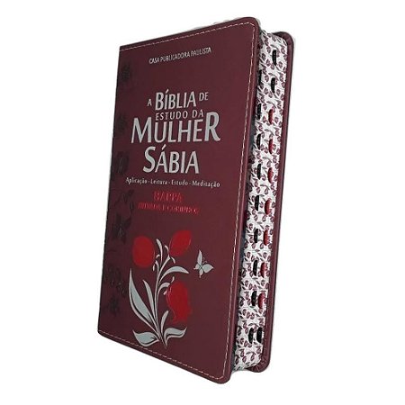 A Bíblia De Estudo Da Mulher Sábia Letra Grande Tulipa Bordô Harpa