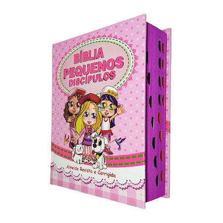 Bíblia Infantil Pequenos Discípulos Com Imagens Harpa Rosa