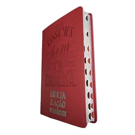 Bíblia Em Ação De Estudo - Capa Luxo Vermelha - Mensagem