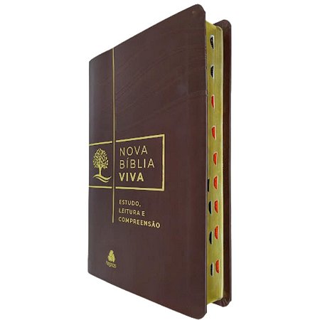 Nova Bíblia Viva com Estudo Índice Lateral - Marrom Hagnos