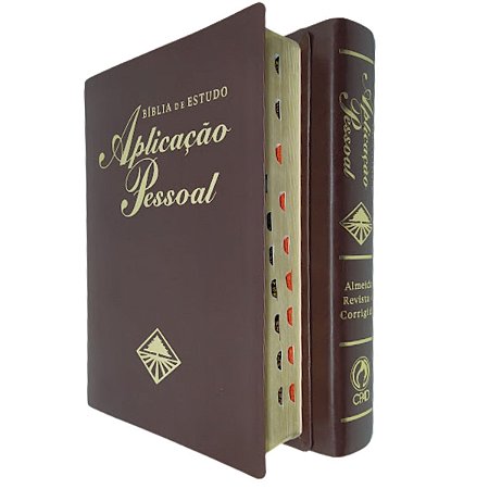 Bíblia De Estudo Aplicação Pessoal Grande Capa Luxo MARROM Com Índice - Cpad