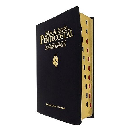 Bíblia de Estudo Pentecostal Com Índice Média Harpa Cristã Preta - Cpad