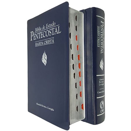 Bíblia de Estudo Pentecostal Com Índice Média Harpa Cristã Azul Cpad