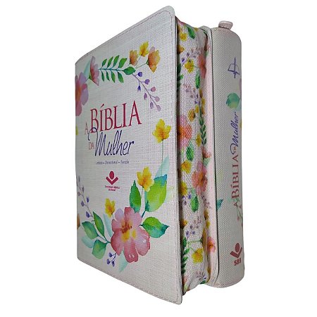 A Bíblia da Mulher Capa Tecido com Zíper Índice Lateral SBB