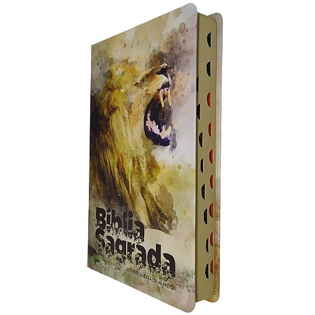 Bíblia João Ferreira de Almeida Índice Capa Dura Leão