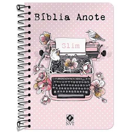 Bíblia Anote Espiral NVT Slim Capa Dura Typo Rosa