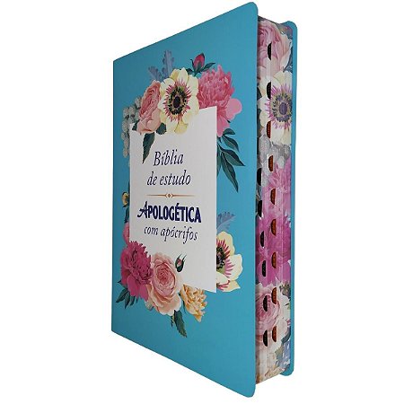 Bíblia de Estudo Apologética Com Apócrifos Índice Capa Henna Azul