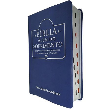 Bíblia Sagrada Além Do Sofrimento Índice Capa Luxo Azul CPAD