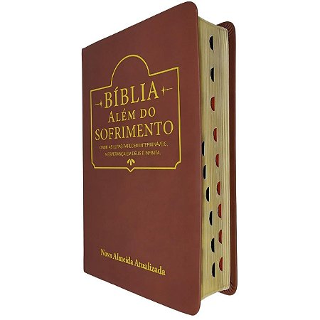 Bíblia Sagrada Além Do Sofrimento Índice Capa Luxo Marrom CPAD