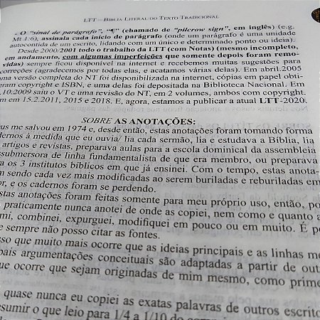 Bíblia De Estudo LTT Literal Do Texto Tradicional Capa Dura - Gospel ...