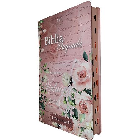Bíblia Sagrada Letra Grande Índice Lateral Capa Dura Virtuosa Pão Diário