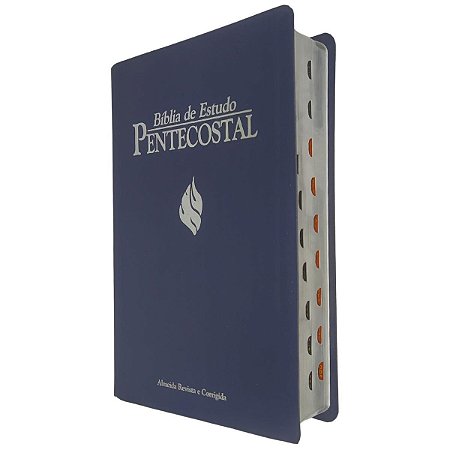 Bíblia De Estudo Pentecostal Média Azul Com Índice SEM HARPA - Cpad