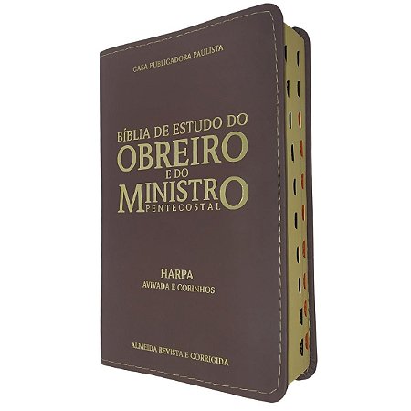 Bíblia de Estudo do Obreiro e do Ministro Pentecostal Luxo MARROM