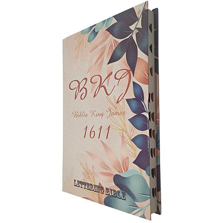 Bíblia Evangélica King James 1611 Ultra Fina Lettering Bible Capa Dura | Rosa Flores