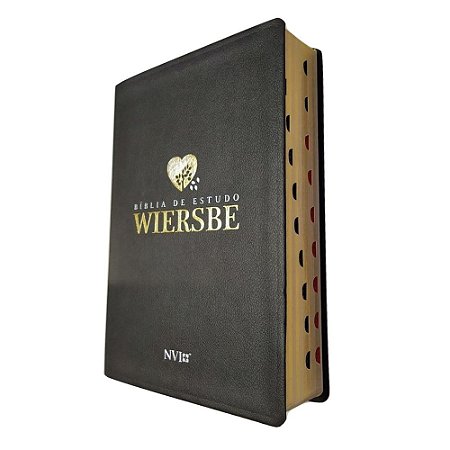 Bíblia de Estudo Wiersbe NVI Capa Luxo Preta - Geográfica