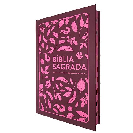 Bíblia Evangélica NVT Capa Dura Folhas Pink Índice Lateral - Mundo Cristão