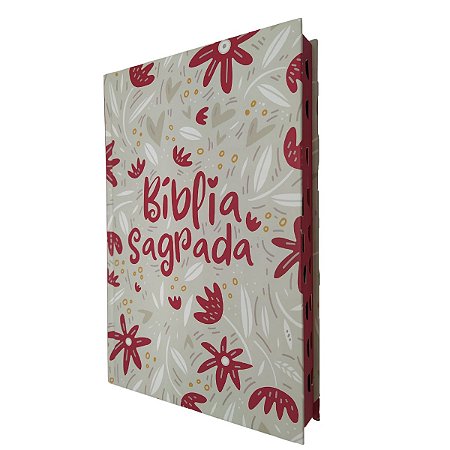 Bíblia Evangélica NVT Capa Dura Jardim da Vida Creme Índice Lateral - Mundo Cristão