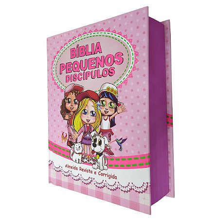 Bíblia Infantil Pequenos Discípulos RC Com Imagens Harpa Rosa - CPP