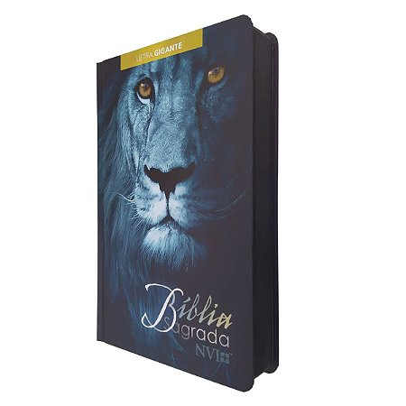 Bíblia Sagrada Letra Grande Capa Dura Lion Blue - Pão Diário