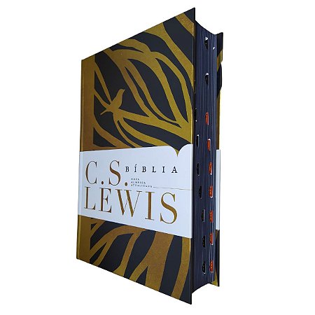 Bíblia C. S. Lewis NAA Capa Dura Preta Índice Lateral