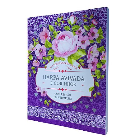 Harpa Avivada E Corinhos Refrão Em Vermelho Floral Lílas