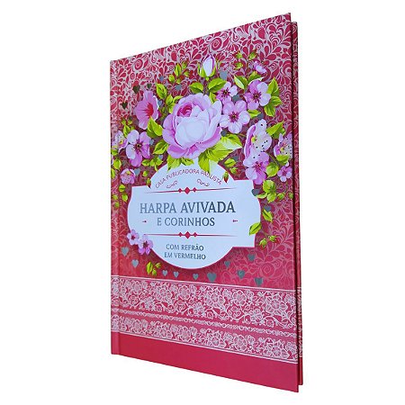 Harpa Avivada Letra Hipergigante Capa Dura Floral Rosa