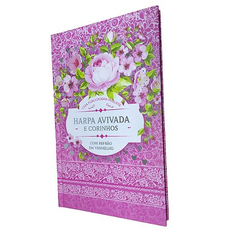 Harpa Avivada Letra Hipergigante Capa Dura Floral Pink
