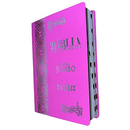 Bíblia Sagrada NVI Letra Jumbo Coverbook Rosa Índice - CPP