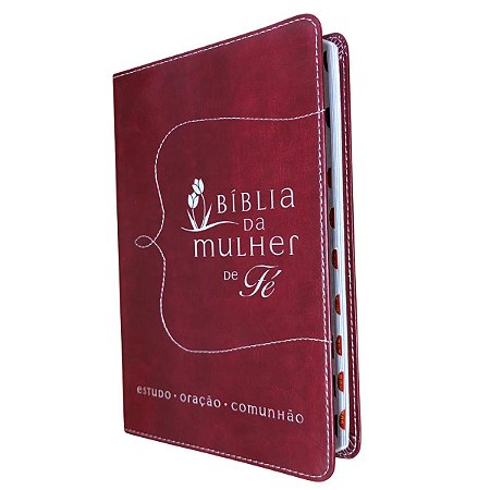 Bíblia Da Mulher De Fé NVI Luxo Bordô Índice - Sheila Walsh